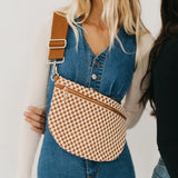 Westlyn Woven Bum Bag - Checkered Brown
