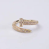 Gold & Crystal Pave Nail Ring