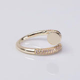 Gold & Crystal Pave Nail Ring