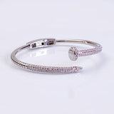 Silver Hinged Nail Bangle