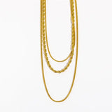 18K Gold Plated Stainless Steel Three Layer Necklace