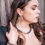 Loni Paul Chunky Oval Matte Gunmetal Necklace